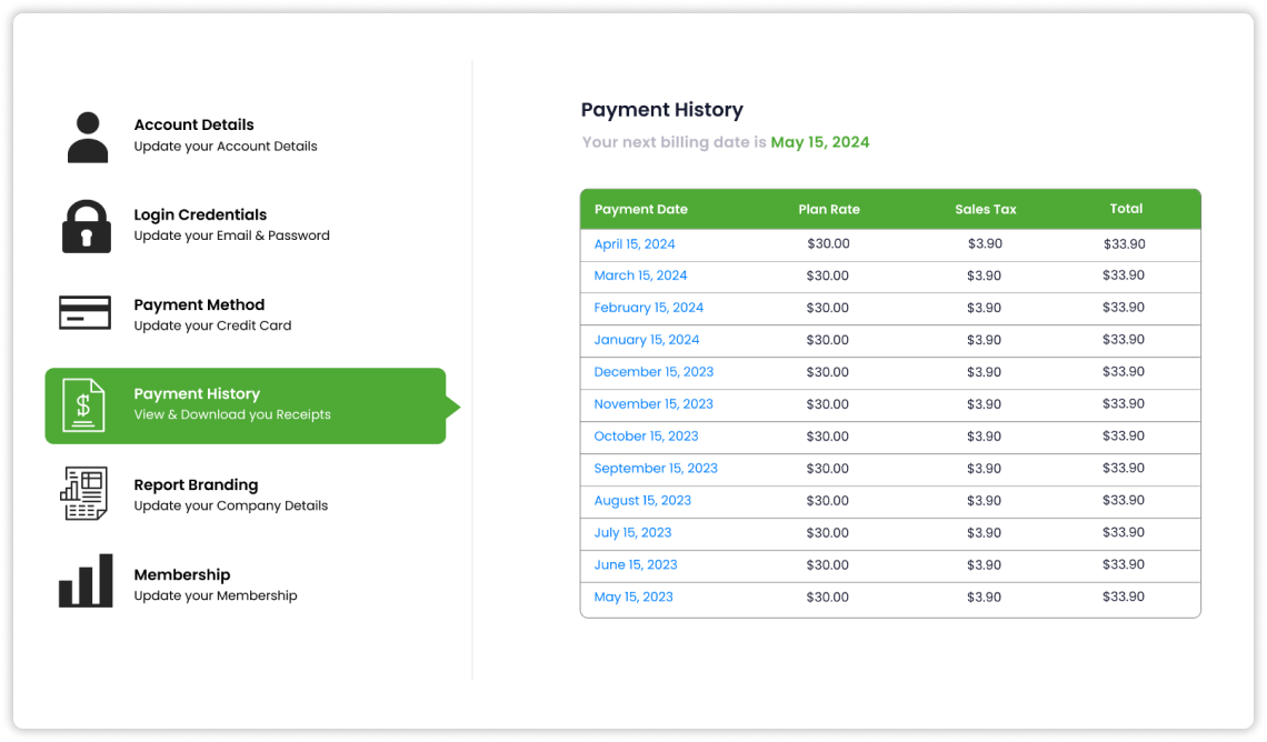 Payment History